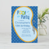 Teen Swimmolen Party Invitation Blue Kaart (Staand voorkant)