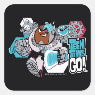 Teen Titans Go!   Cyborg's Arsenal Graphic Vierkante Sticker