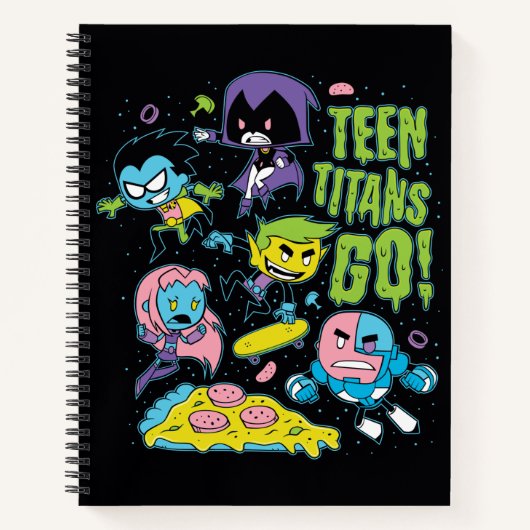 Teen Titans Go! | Gnarly 90's Pizza Grafisch Notitieboek (Voorkant)