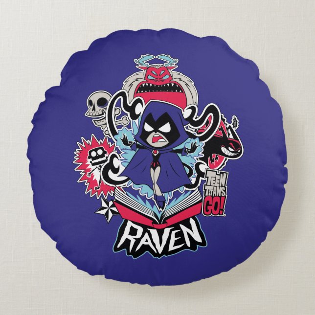 Teen Titans Go! Raven Demonic Powers Graphic Rond Kussen (Voorkant)