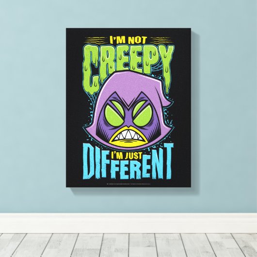 Teen Titans Go! | Raven "Not Creepy I'm Different" Canvas Afdruk (Insitu (Houten vloer))