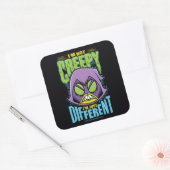 Teen Titans Go! | Raven "Not Creepy I'm Different" Vierkante Sticker (Envelop)