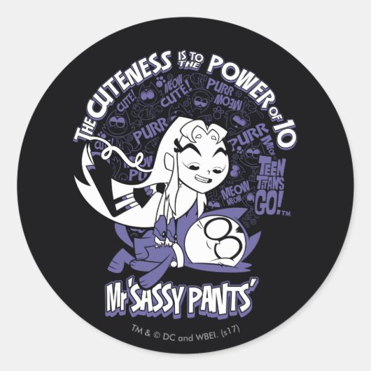 Teen Titans Go! | Starfire & Mr Sassy Pants Ronde Sticker (Voorkant)
