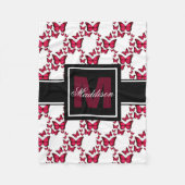 Teen Tween Girls - Gepersonaliseerde Monogram Butt Fleece Deken (Voorkant)