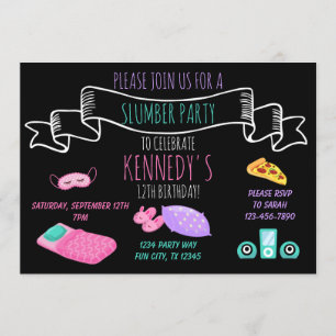 Teen Tween Girls Slumber Party Sleepover Verjaarda Kaart