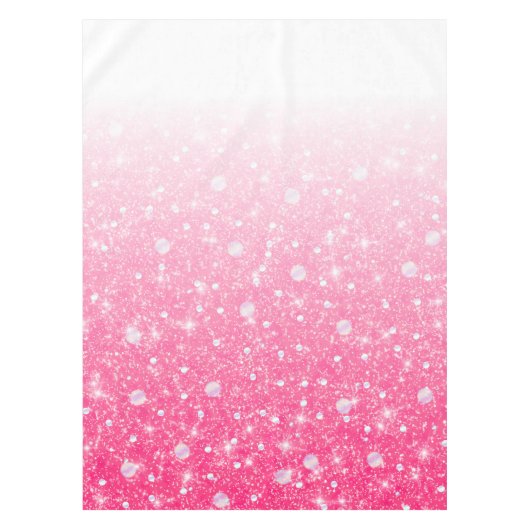Teen Tween Girls Sparkly Pink Ombre Tafelkleed (Voorkant)