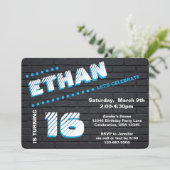 Teen/Tween Graffiti Brick Wall Birthday Boy Party Kaart (Staand voorkant)