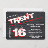 Teen/Tween Graffiti Brick Wall Birthday Boy Party Kaart (Voorkant)