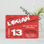 Teen/Tween Graffiti Wall Birthday Boy Party Kaart (Staand voorkant)