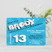 Teen/Tween Graffiti Wall Birthday Boy Party Kaart (Staand voorkant)