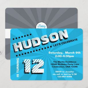 Teen/Tween Graffiti Wall Birthday Boy Party Kaart