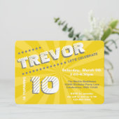 Teen/Tween Graffiti Wall Birthday Boy Party Kaart (Staand voorkant)