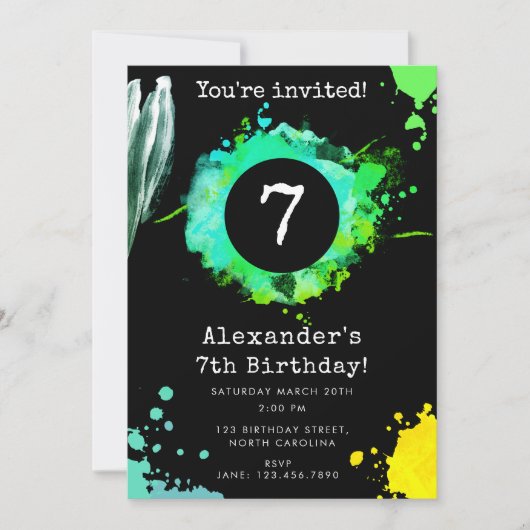 Teen Tween Jonge Jongen Elke Leeftijd Neon Verjaar Kaart (Voorkant)