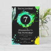 Teen Tween Jonge Jongen Elke Leeftijd Neon Verjaar Kaart (Staand voorkant)