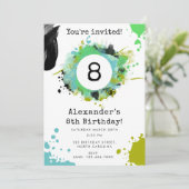 Teen Tween Young Boy Custom Age verjaardagsfeestje Kaart (Staand voorkant)