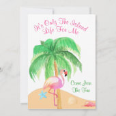 Teen Zanden Flamingo Feest Uitnodiging (Achterkant)