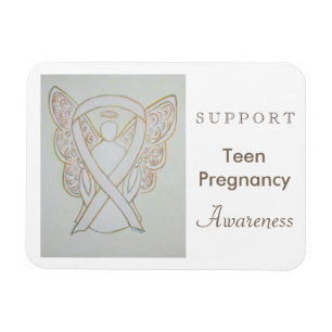 Teen Zwangerschap White Ribbon Angel Magnet Magneet