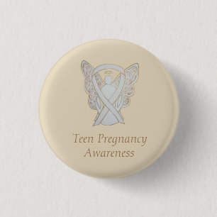 Teen Zwangerschap White Ribbon Angel Pin Ronde Button 3,2 Cm
