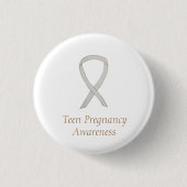 Teen Zwangerschap Witte Ribbon Aangepaste Pijn Ronde Button 3,2 Cm (Voorkant)