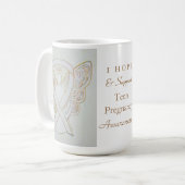 Teen Zwangerschap Witte Ribbon Angel Mok (Voorkant links)