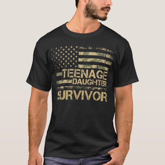 Teenage Daughter Survivor Vaderdag Camo T-shirt (Voorkant)