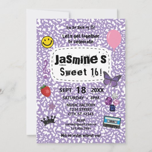 Teenage Dream Sweet 16 Birthday Uitnodiging (Voorkant)