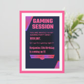 Teenage Gaming Sessie Birthday Bash Kaart (Staand voorkant)