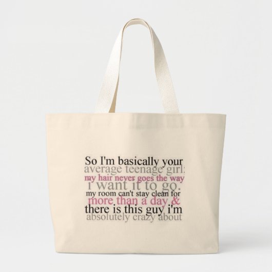 Teenage Girl Grote Tote Bag (Voorkant)