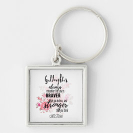 Teenage GODDAUGHTER Motivatie Citaat Floral Sleutelhanger