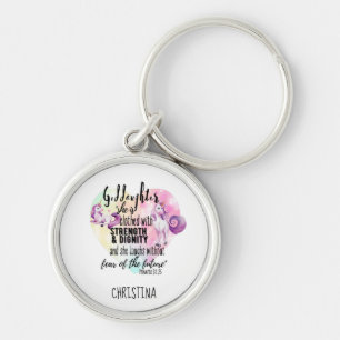 Teenage Goddochter Gift Pink Unicorn Proverb Cute Sleutelhanger