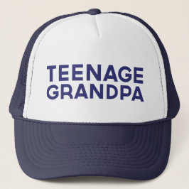 TEENAGE GRANDPA loslaat slogan vrachtwagenhoed in  Trucker Pet