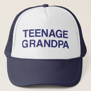 TEENAGE GRANDPA loslaat slogan vrachtwagenhoed in  Trucker Pet
