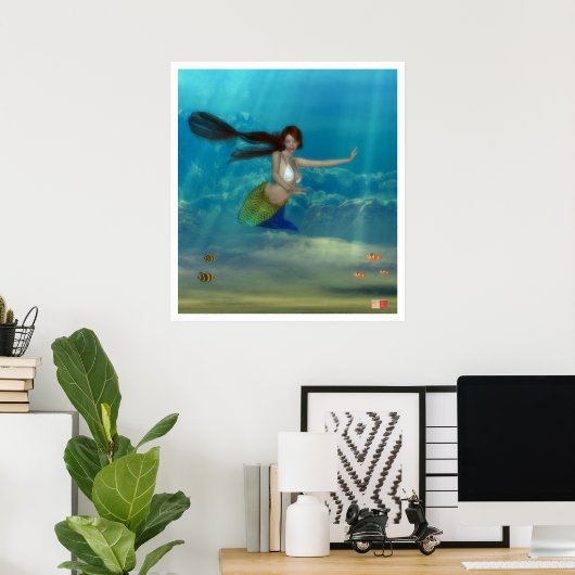 Teenage Mermaid Poster (Thuiskantoor)