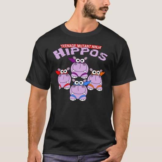 Teenage Mutant Ninja Hippos Classic T-Shirt (Voorkant)