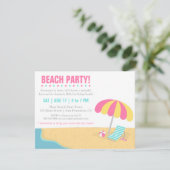 Teenage Summer Beach Birthday Party Kaart (Staand voorkant)