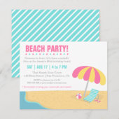 Teenage Summer Beach Birthday Party Kaart (Voorkant / Achterkant)