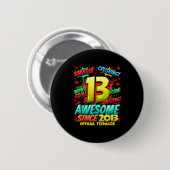 Teenager 13 Year Old Boys 13th Birthday Boy  Ronde Button 5,7 Cm (Voorkant /achterkant)