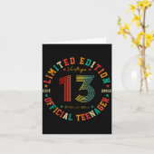 Teenager 13 Year Old Vintage 13th Birthday  Kaart (Gele Bloem)