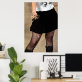 Teenager die een cd vasthoudt poster (Thuiskantoor)