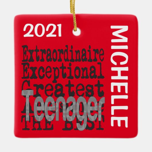 Teenager Extraordinaire CUSTOM Ceramic Ornamed Keramisch Ornament (Voorkant)