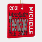 Teenager Extraordinaire CUSTOM Ceramic Ornamed Keramisch Ornament (Rechts)