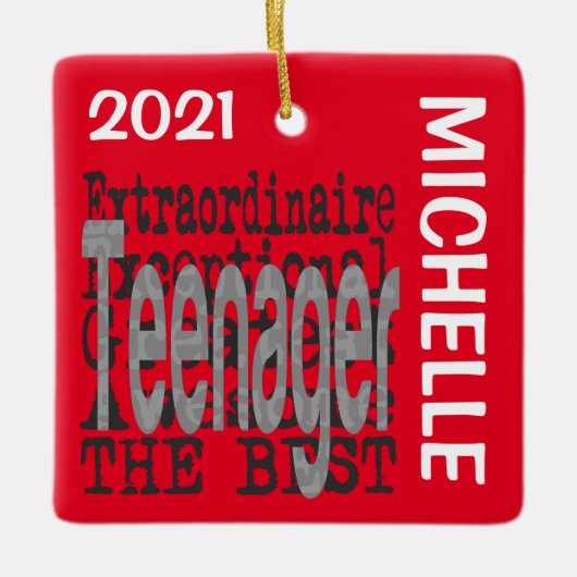 Teenager Extraordinaire CUSTOM Ceramic Ornamed Keramisch Ornament (Voorkant)