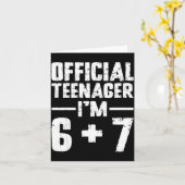 Teenager I'm 13th Birthday 6 7 Meme Six Seven Slan Kaart (Gele Bloem)