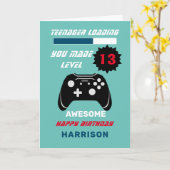 Teenager Loading Funny Gamer Personalized Birthday Kaart (Gele Bloem)