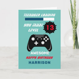 Teenager Loading Funny Gamer Personalized Birthday Kaart