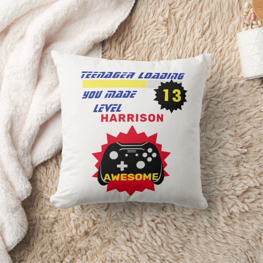 Teenager Loading Funny Gamer Personalized Birthday Kussen (Deken)