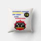 Teenager Loading Funny Gamer Personalized Birthday Kussen (Achterkant)