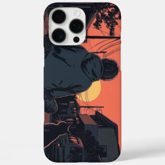 Teenager sitting on his skateboard and next to his iPhone 16 pro max hoesje