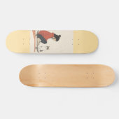 Teenager sitting on skateboard and next to his cat (Horizontaal)