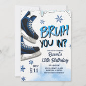 Teenager Skate Bruh You In Birthday Party Invitati Kaart (Voorkant)